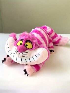 Disney Collection Cheshire Cat 16” Plush Alice In Wonderland Pink Stripes Grin